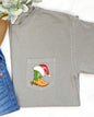 Cowboy Boots, Pocket, Santa, Holly, Cowgirl, Country, Western, Christmas, Snow, Winter, Xmas Pocket Tee Comfort Colors T-Shirt