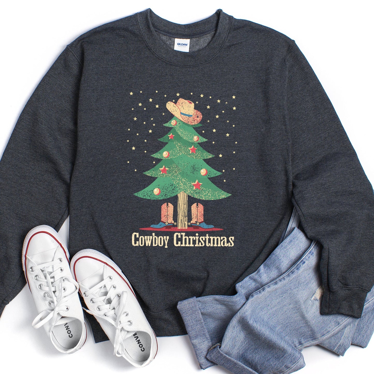 Cowboy Christmas Boots Sweatshirt