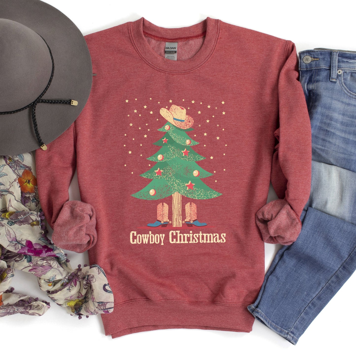 Cowboy Christmas Boots Sweatshirt