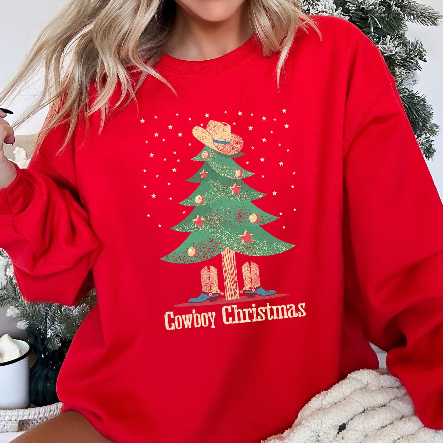 Cowboy Christmas Boots Sweatshirt