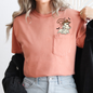 Cowboy Ghost, Lasso, Halloween, Cute, Western, Country, Pocket, Comfort Colors Pocket T-Shirt