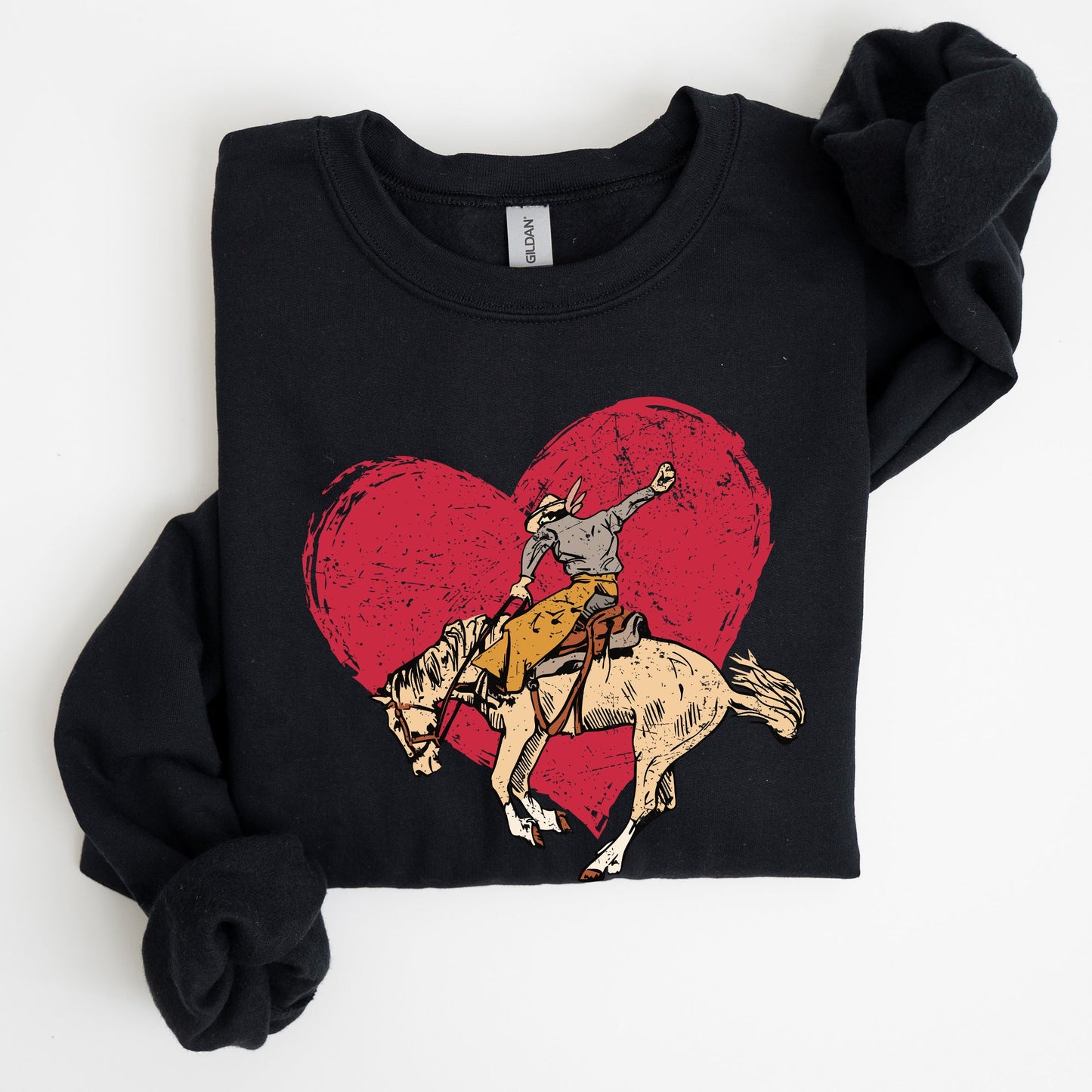Cowboy Heart, Western, County, Valentine's Day Sweatshirt