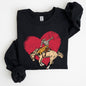 Cowboy Heart, Western, County, Valentine's Day Sweatshirt