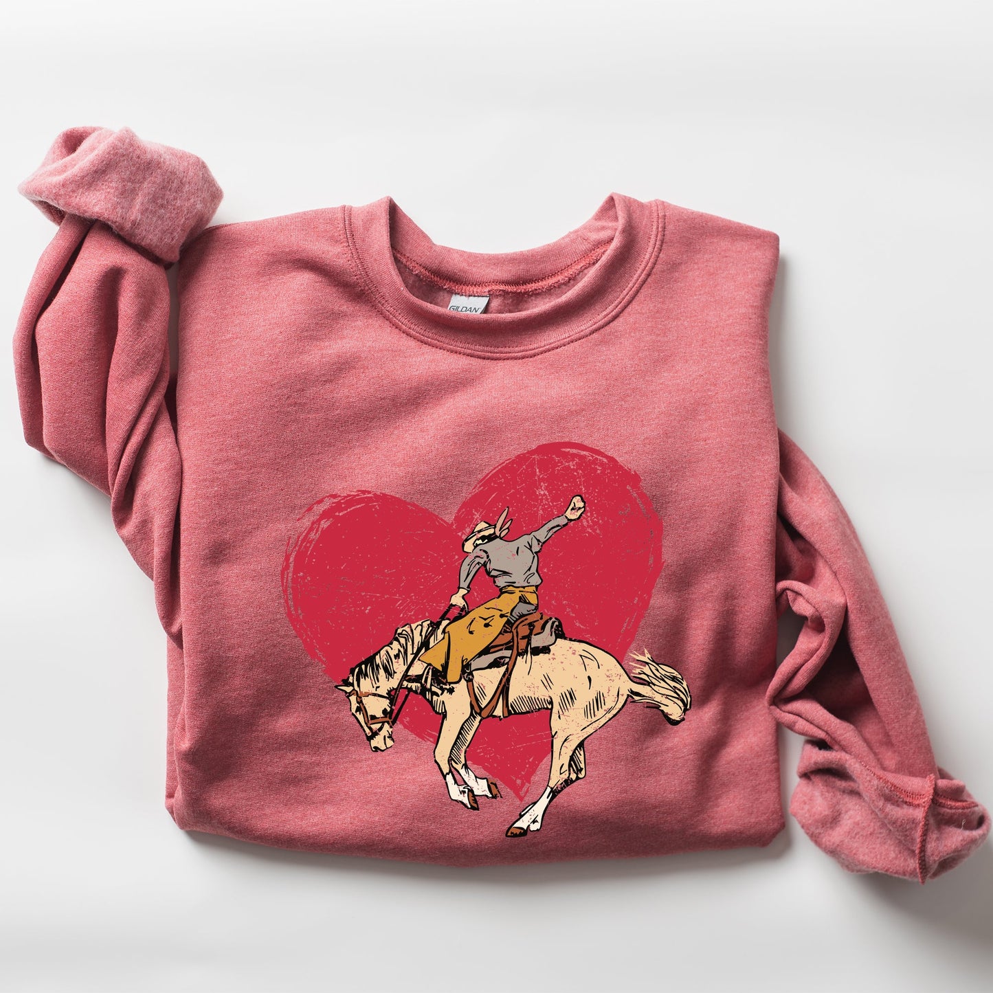 Cowboy Heart, Western, County, Valentine's Day Sweatshirt