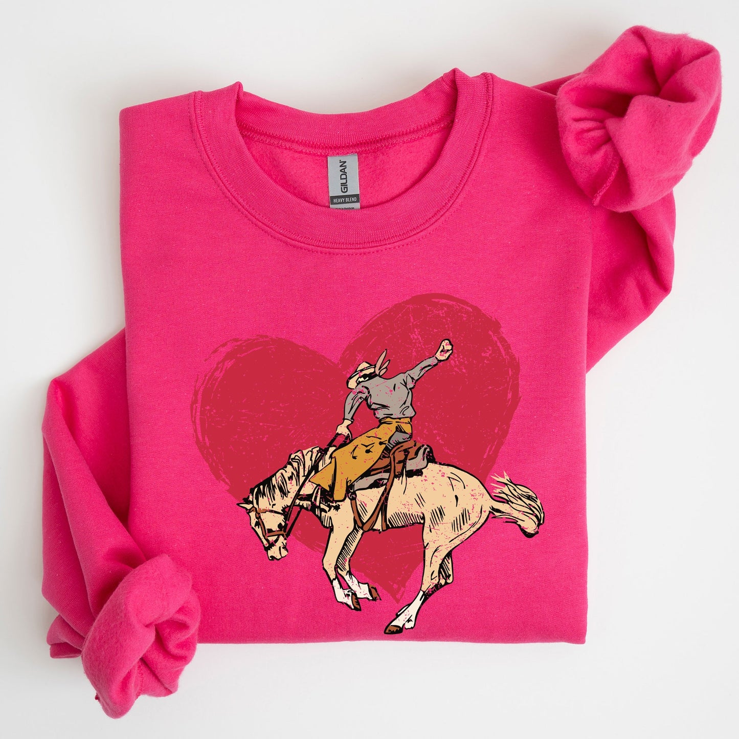 Cowboy Heart, Western, County, Valentine's Day Sweatshirt