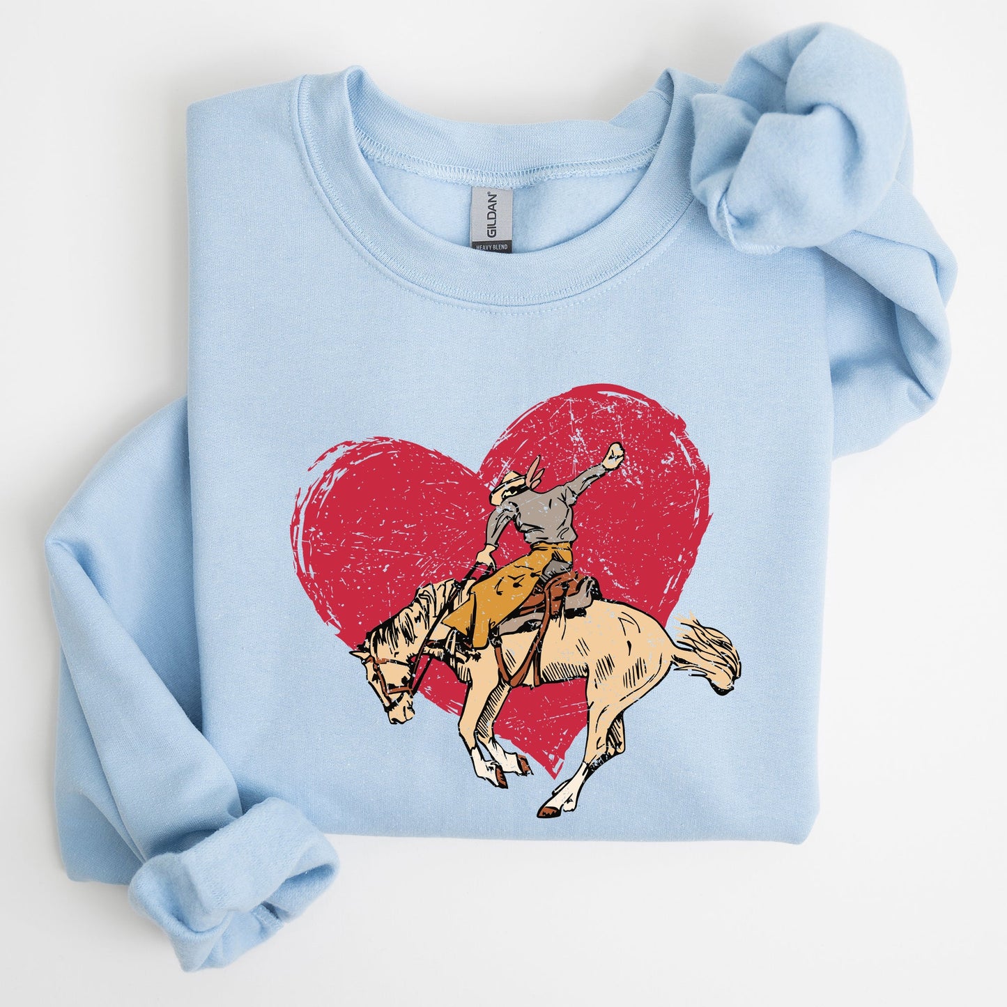 Cowboy Heart, Western, County, Valentine's Day Sweatshirt