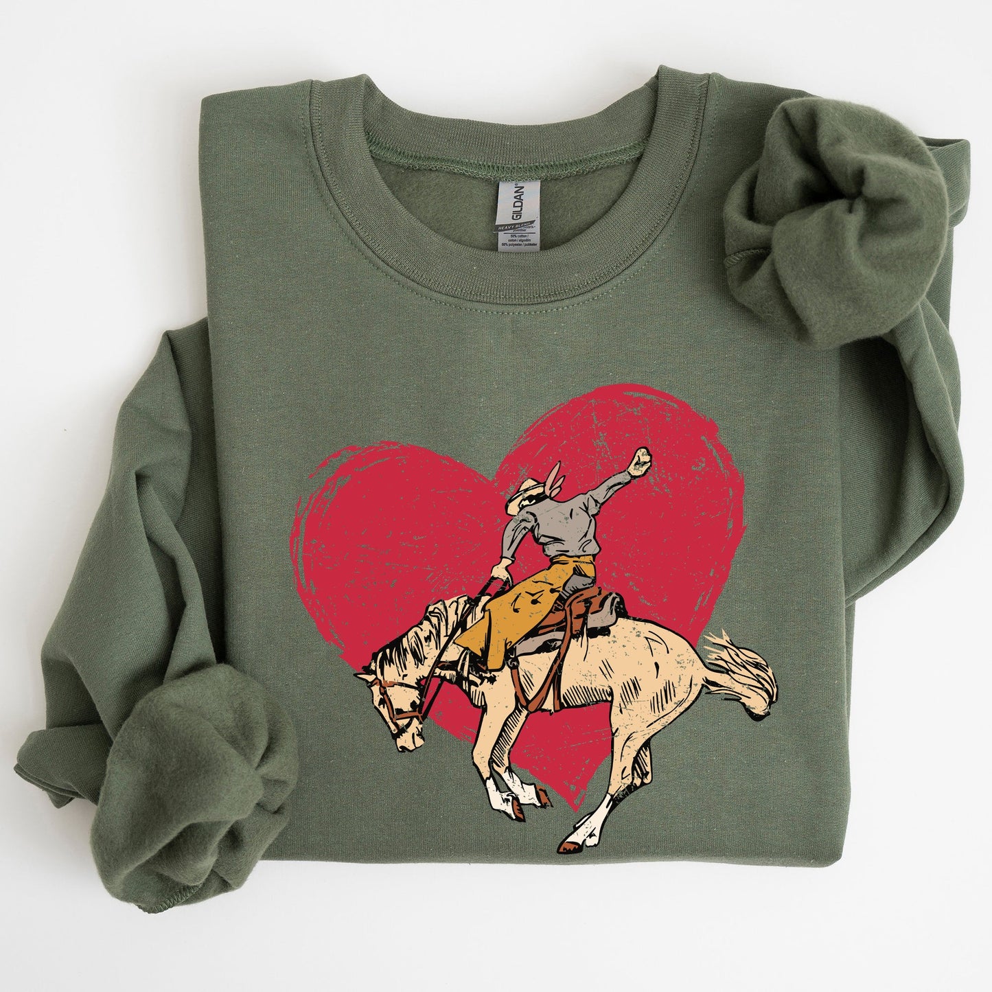 Cowboy Heart, Western, County, Valentine's Day Sweatshirt