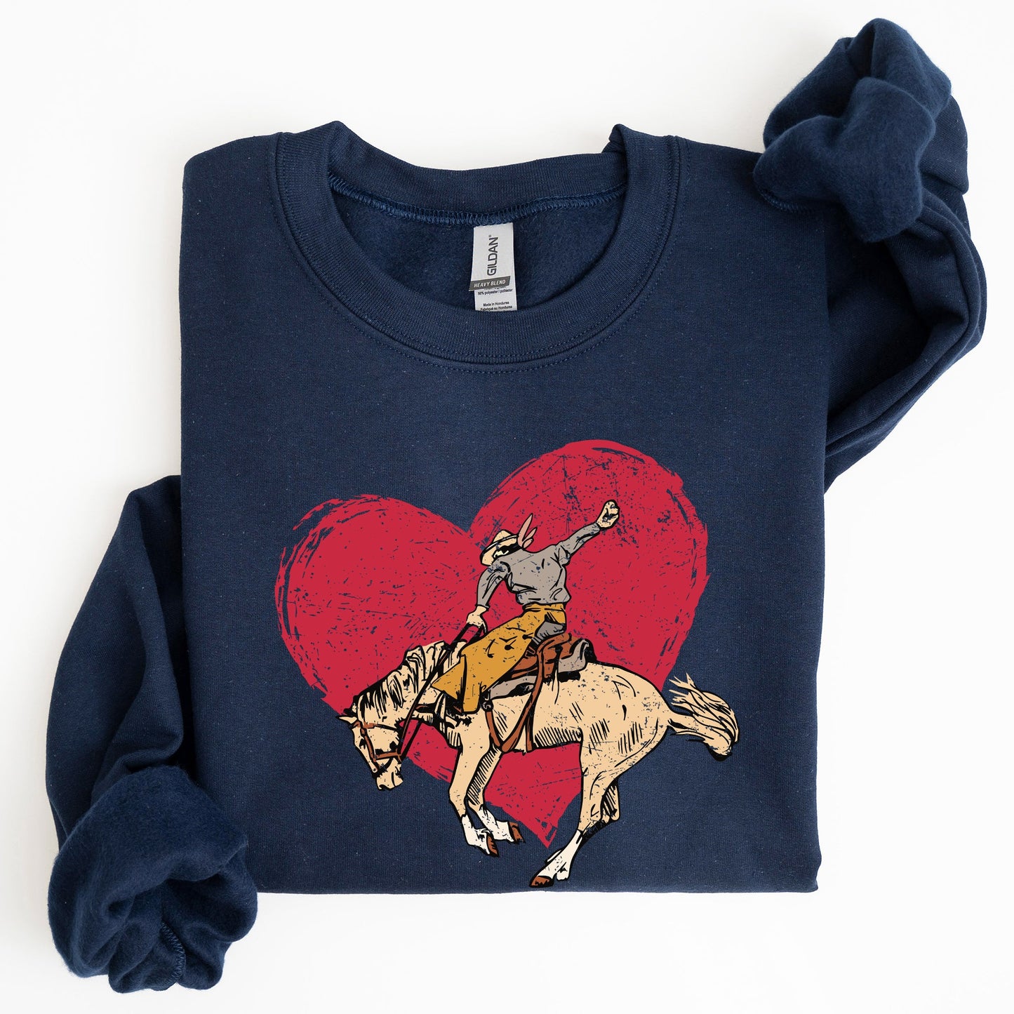 Cowboy Heart, Western, County, Valentine's Day Sweatshirt
