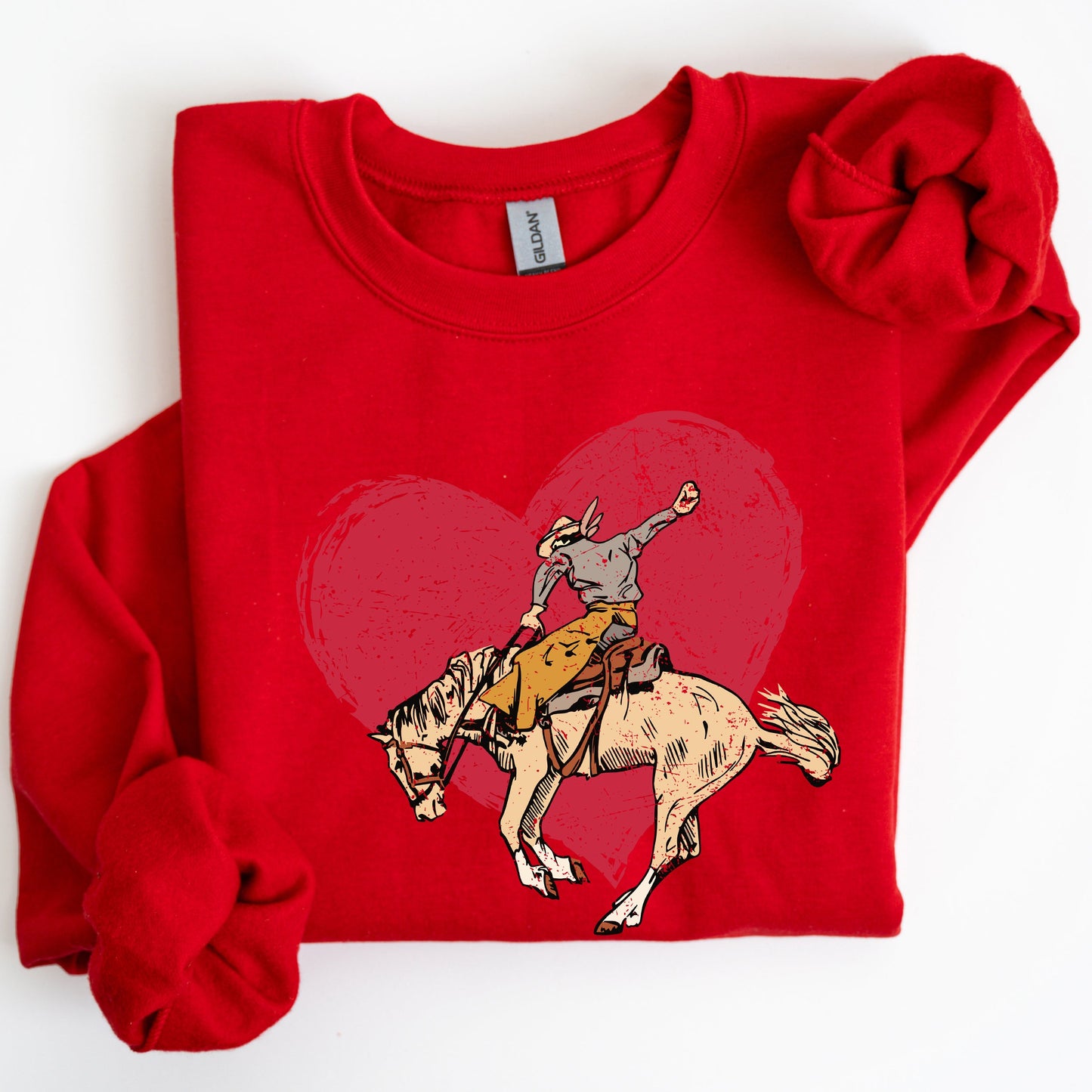 Cowboy Heart, Western, County, Valentine's Day Sweatshirt