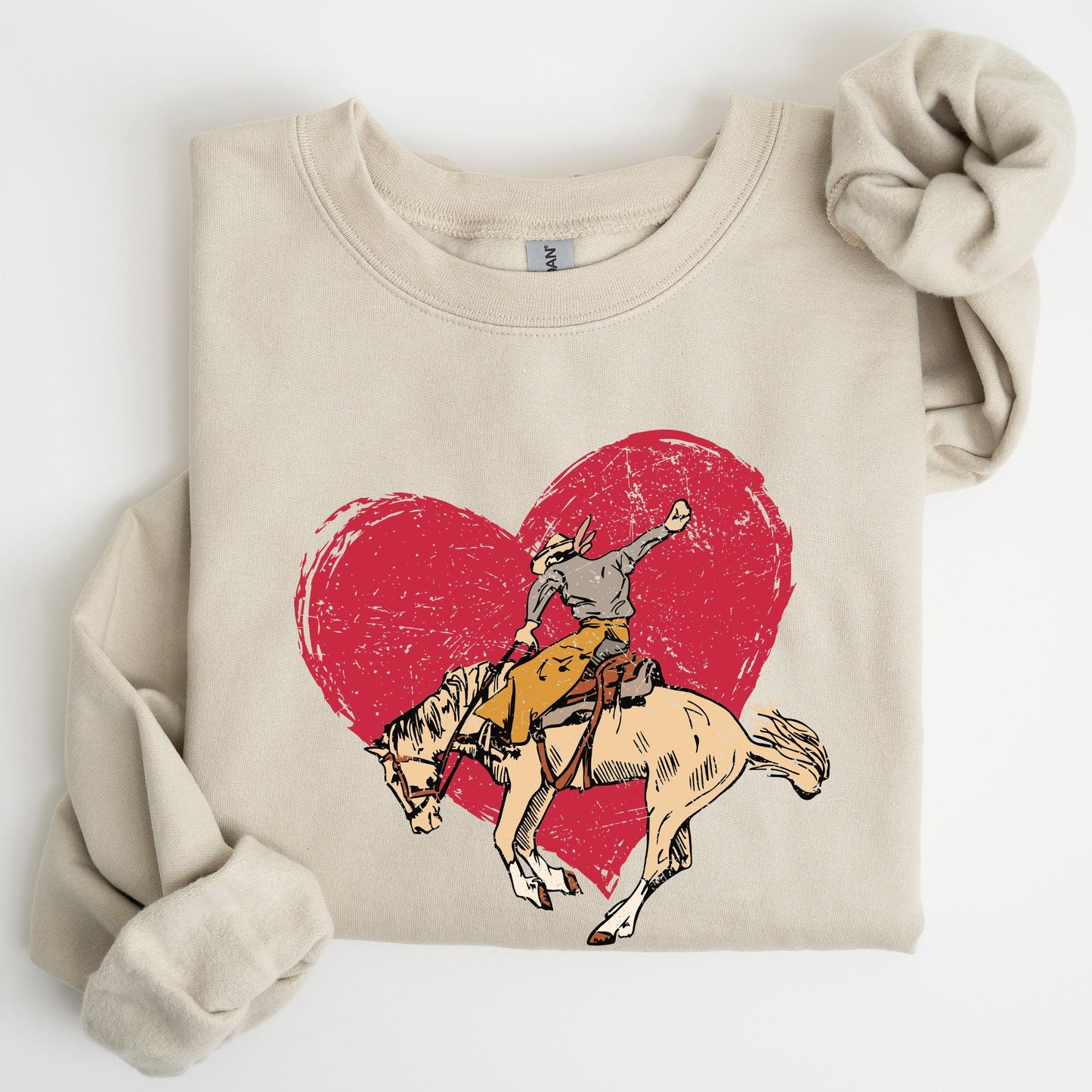 Cowboy Heart, Western, County, Valentine's Day Sweatshirt