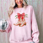 Cowgirl Boots, Cowboy, Bows, Mistletoe, Christmas, Santa, Country, Western, Xmas Sweatshirt