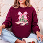 Cowgirl Christmas, Cowboy Boots, Country, Western, Santa, Ribbons, Bows Sweatshirt
