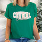 Cowgirl Christmas, Retro, Cute, College Text Super Soft Tees