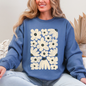 Cream Daisy Allover Floral, Vintage Boho, Nature Sweatshirt