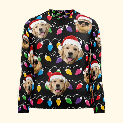 Custom Photo Christmas Family Pet Funny Xmas Leds - Personalized Ugly Sweater | Sweatshirt | Funny Christmas Gifts for Pet Lovers