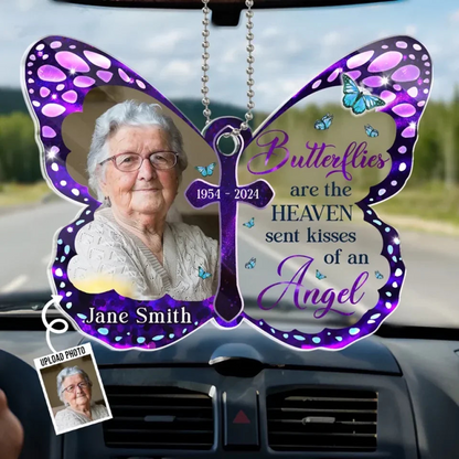 Custom Photo In Memory, We Keep Their Spirit Alive - Personalized Acrylic Car Hanger - Memorial Sympathy Gifts For Loss Of Mom, Dad