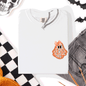 Cute Coquette, Faux Lace Ghost, Halloween, Pocket, Comfort Colors T-Shirt