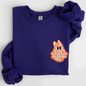 Cute Coquette, Faux Lace Ghost, Halloween, Pocket Sweatshirt