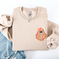 Cute Coquette, Faux Lace Ghost, Halloween, Pocket Sweatshirt