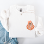 Cute Coquette, Faux Lace Ghost, Halloween, Pocket Sweatshirt