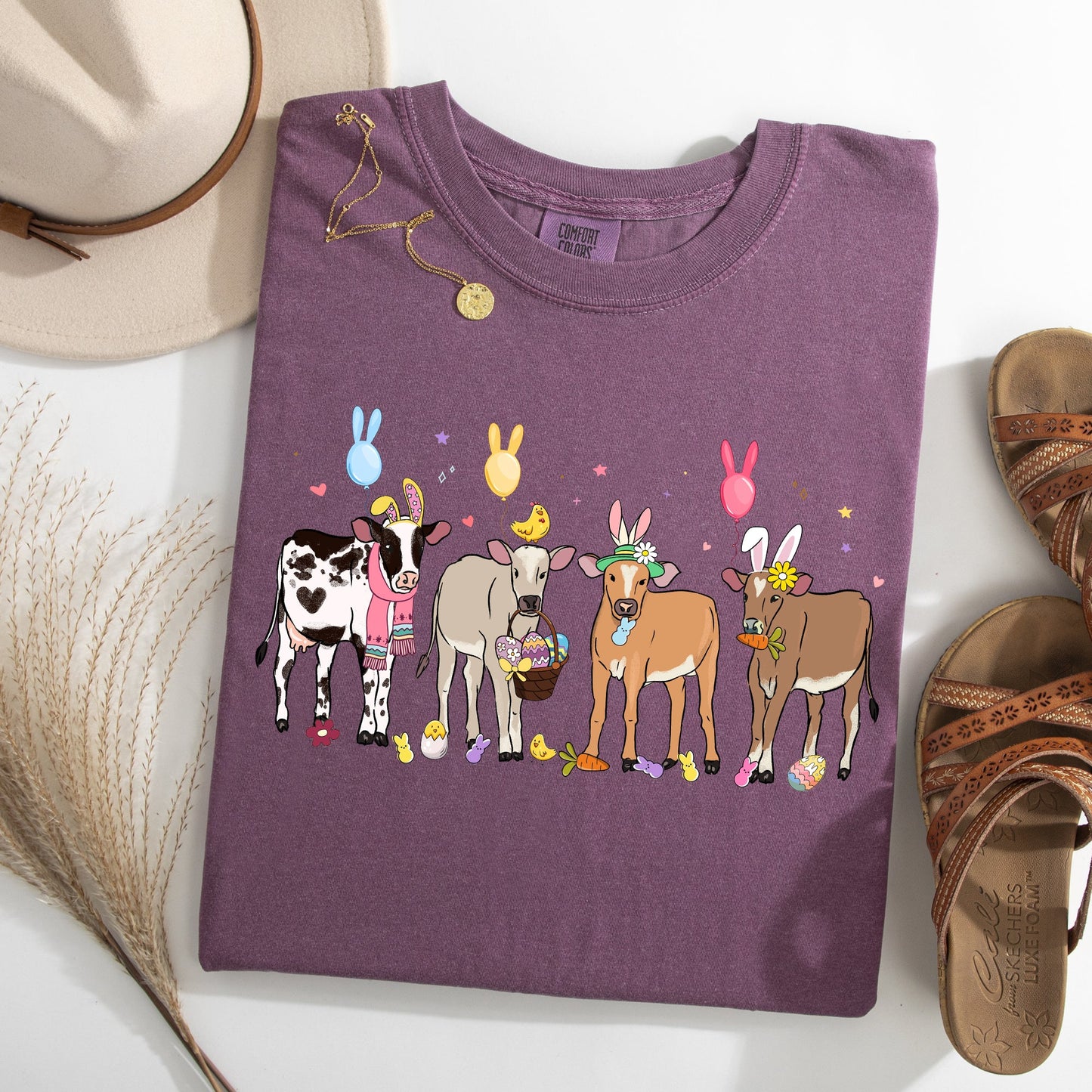 Cute Cows, Easter, Bunny, Jesus, Rabbit, Holiday Tshirt Comfort Colors T-Shirt