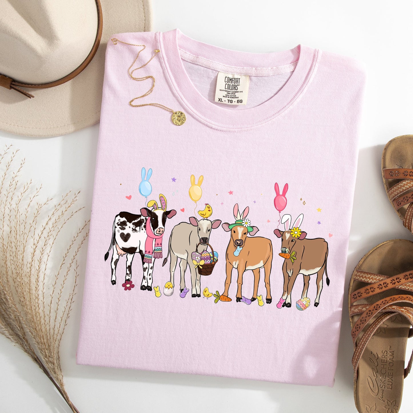 Cute Cows, Easter, Bunny, Jesus, Rabbit, Holiday Tshirt Comfort Colors T-Shirt