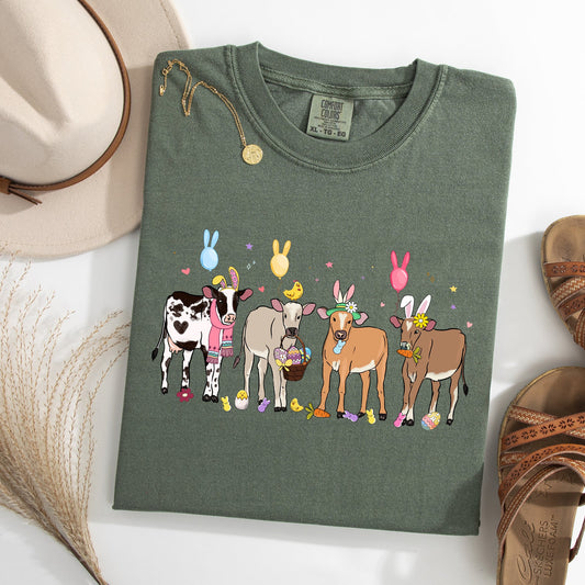 Cute Cows, Easter, Bunny, Jesus, Rabbit, Holiday Tshirt Comfort Colors T-Shirt