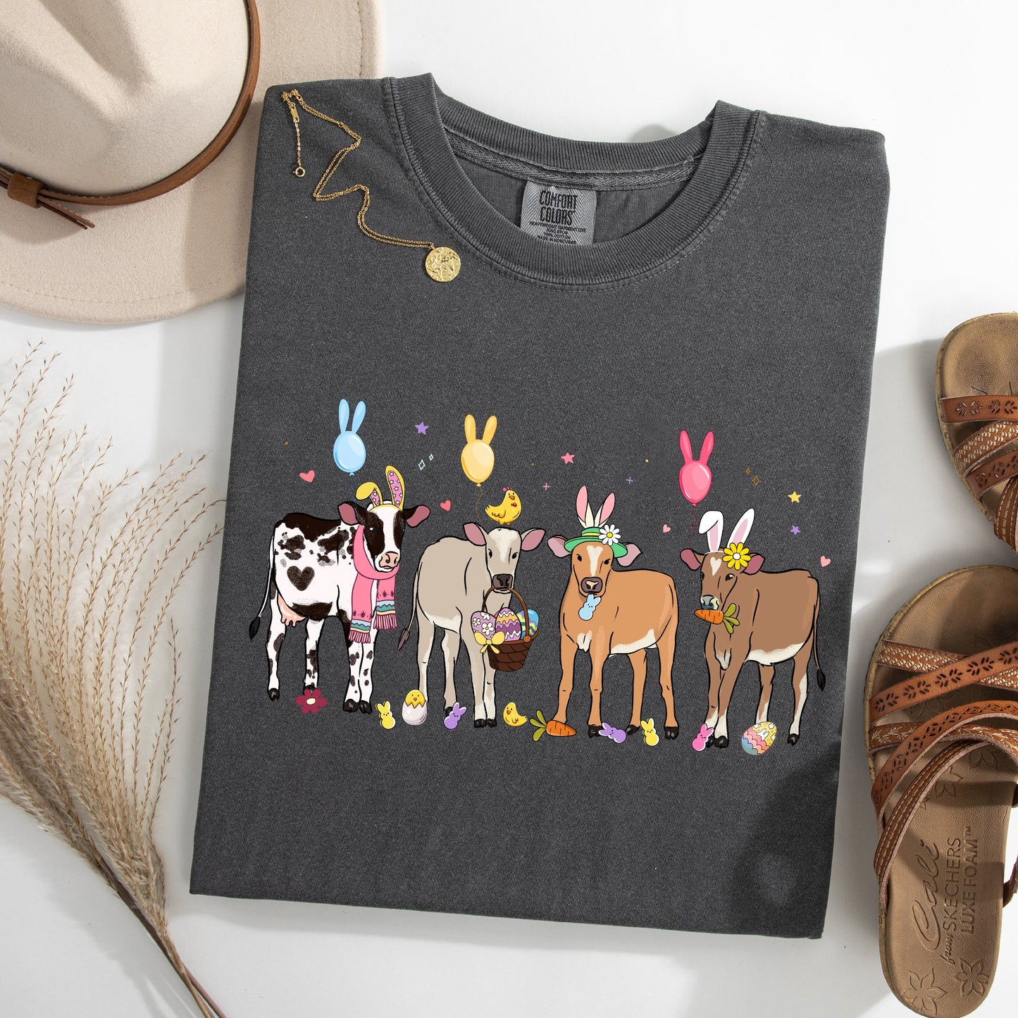 Cute Cows, Easter, Bunny, Jesus, Rabbit, Holiday Tshirt Comfort Colors T-Shirt