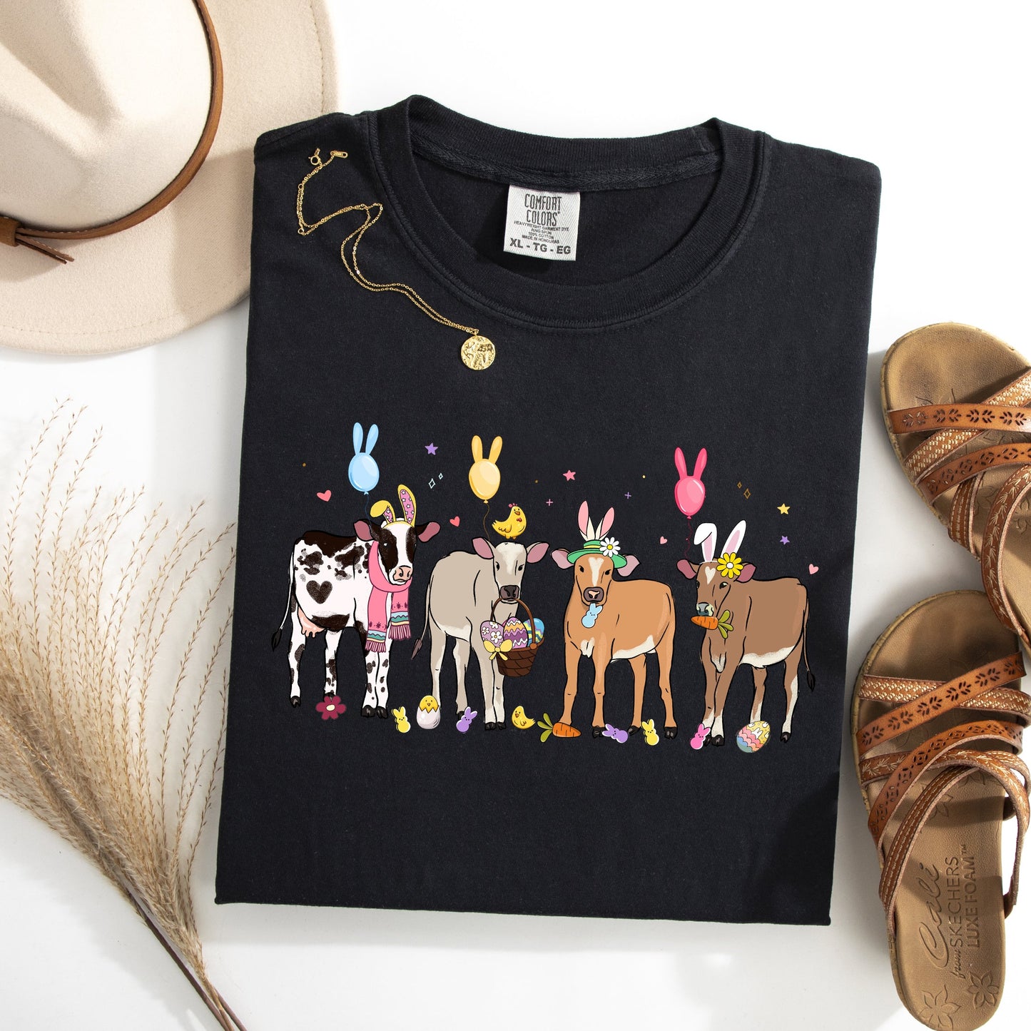 Cute Cows, Easter, Bunny, Jesus, Rabbit, Holiday Tshirt Comfort Colors T-Shirt