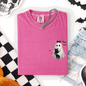 Cute Ghost, Black Cat, Halloween, Coquette, Pocket, Comfort Colors T-Shirt