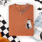 Cute Ghost, Black Cat, Halloween, Coquette, Pocket, Comfort Colors T-Shirt
