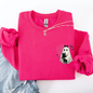 Cute Ghost, Black Cat, Halloween, Coquette, Pocket Sweatshirt