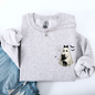 Cute Ghost, Black Cat, Halloween, Coquette, Pocket Sweatshirt