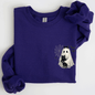 Cute Ghost, Black Cat, Halloween, Coquette, Pocket Sweatshirt
