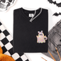 Cute Ghost, Coquette, Ribbon, Faux Glitter, Halloween, Pocket, Comfort Colors T-Shirt