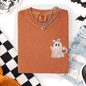 Cute Ghost, Coquette, Ribbon, Faux Glitter, Halloween, Pocket, Comfort Colors T-Shirt