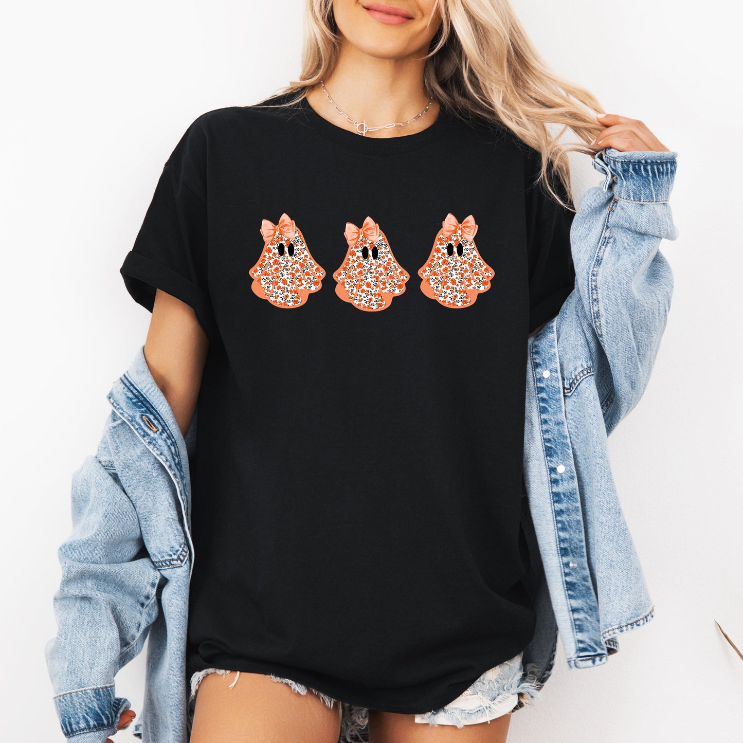 Cute Halloween Ghosts, Pattern, Coquette, Tshirt