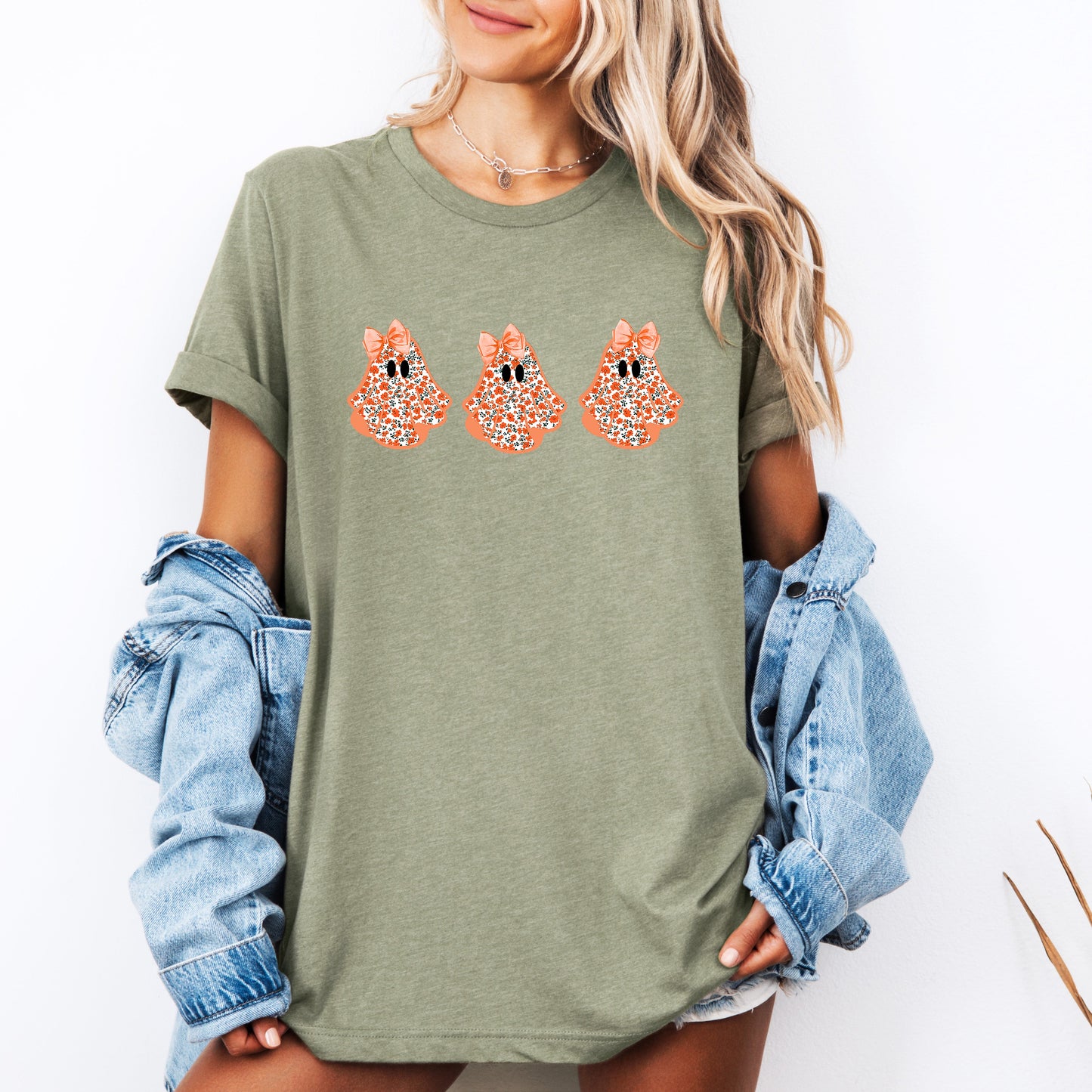 Cute Halloween Ghosts, Pattern, Coquette, Tshirt