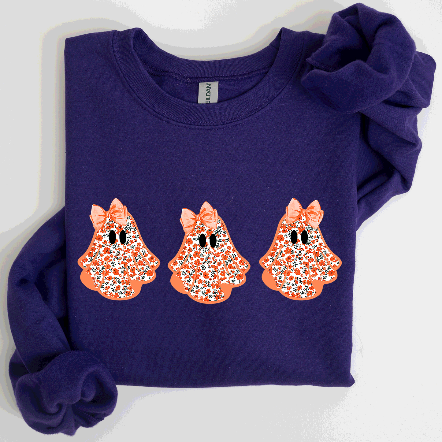 Cute Halloween Ghosts, Pattern, Coquette Sweatshirt