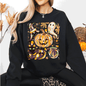 Cute Halloween Painted, Pumpkin, Black Cat, Ghost, Witch Sweatshirt
