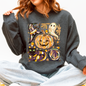 Cute Halloween Painted, Pumpkin, Black Cat, Ghost, Witch Sweatshirt