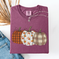 Cute Patterned Pumpkins, Halloween, Autumn, Fall, Plaid, Comfort Colors T-Shirt