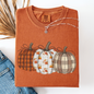 Cute Patterned Pumpkins, Halloween, Autumn, Fall, Plaid, Comfort Colors T-Shirt