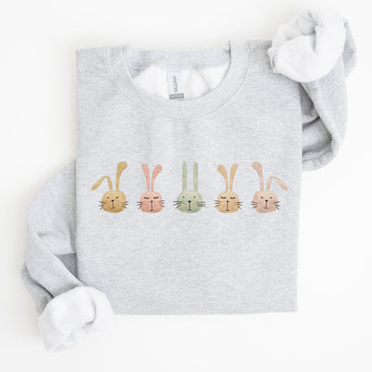 Cute Rabbits In A Row, Easter Bunny Sweatshirt