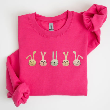 Cute Rabbits In A Row, Easter Bunny Sweatshirt