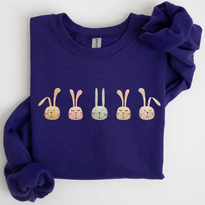 Cute Rabbits In A Row, Easter Bunny Sweatshirt