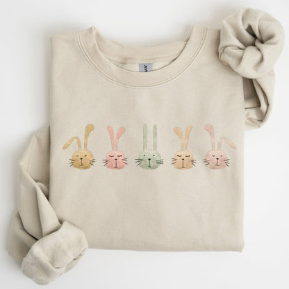 Cute Rabbits In A Row, Easter Bunny Sweatshirt