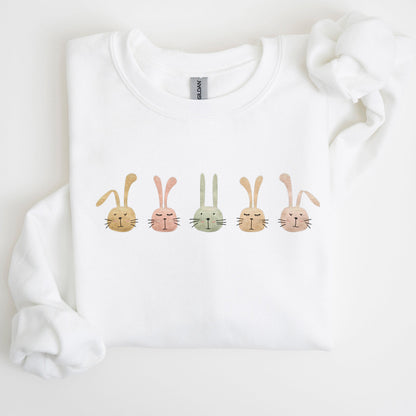 Cute Rabbits In A Row, Easter Bunny Sweatshirt
