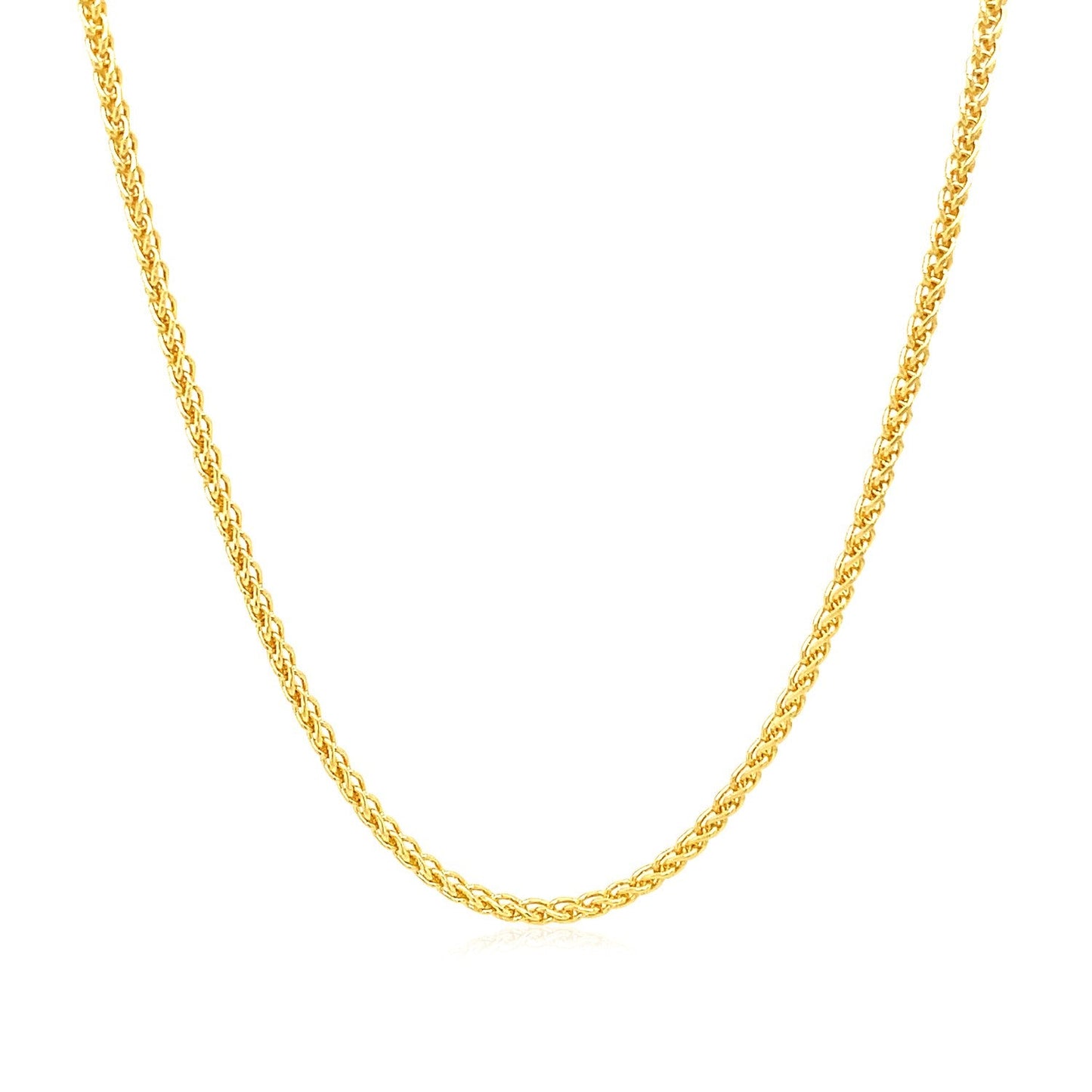 14k Yellow Gold Round Wheat Chain (1.5 mm)