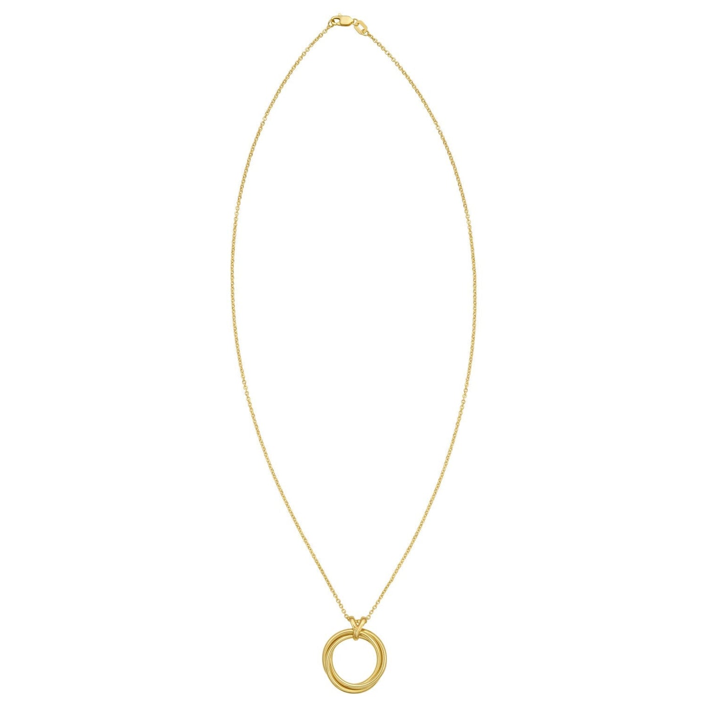 14K Yellow Gold Interlocking Medium Trinity Necklace